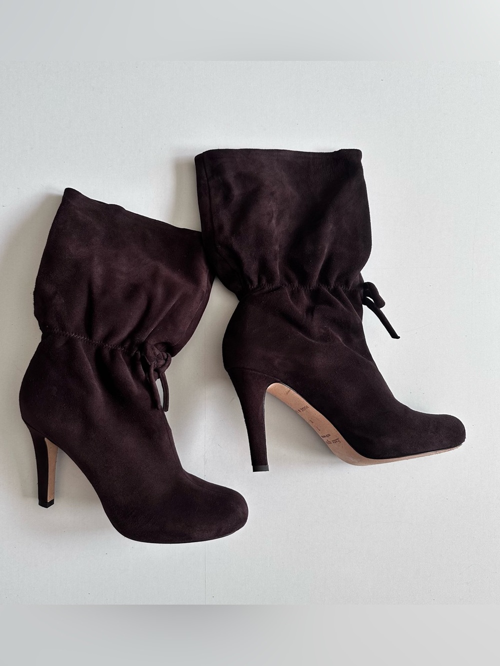 Kate Spade Brown Suede Slouch Brown Booties Tie  Size 7B